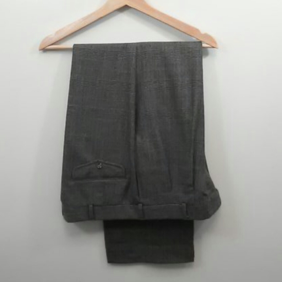 John Alexander Gray Glen Check Wool Pants 36-29 (Made in USA) - Picture 2 of 9